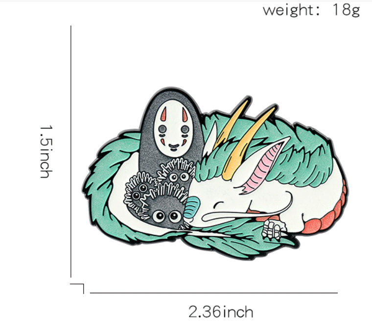 Glow in Dark ! Spirited Away Anime No Face Faceless Kanonashi Soot Sprites Enamel Pin Fashion Accessory for Lapels Denim Jacket Hat Bag Dress Shirt Backpack Clothing Gift Cosplay Costume - Image 3