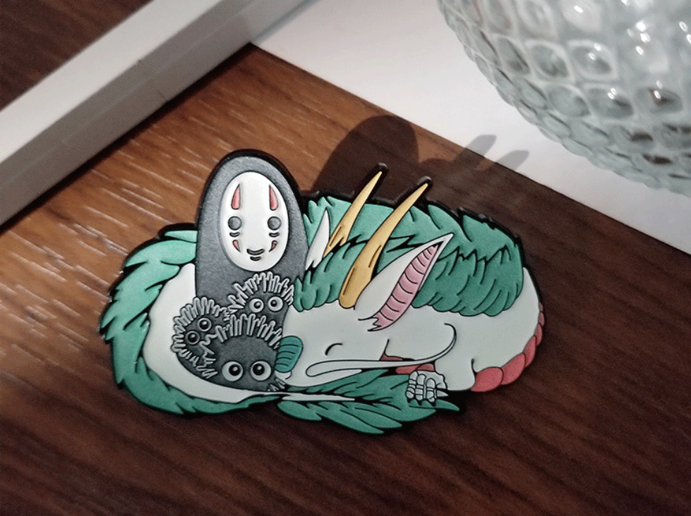 Glow in Dark ! Spirited Away Anime No Face Faceless Kanonashi Soot Sprites Enamel Pin Fashion Accessory for Lapels Denim Jacket Hat Bag Dress Shirt Backpack Clothing Gift Cosplay Costume - Image 6