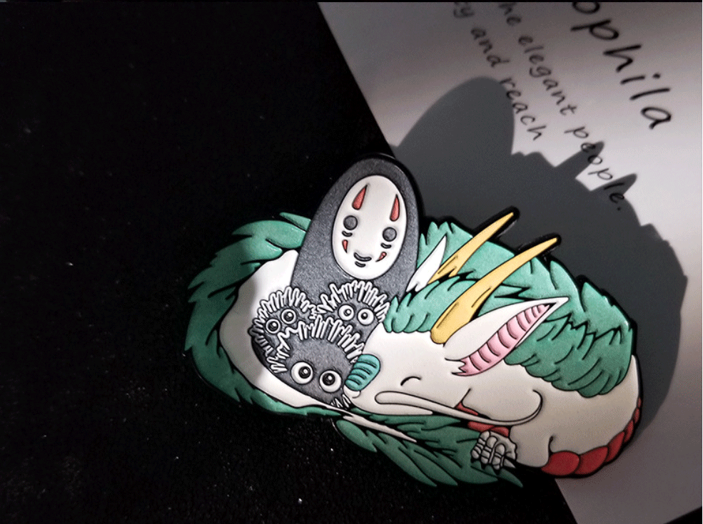 Glow in Dark ! Spirited Away Anime No Face Faceless Kanonashi Soot Sprites Enamel Pin Fashion Accessory for Lapels Denim Jacket Hat Bag Dress Shirt Backpack Clothing Gift Cosplay Costume - Image 2