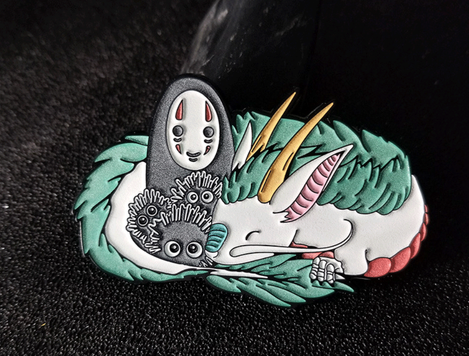 Glow in Dark ! Spirited Away Anime No Face Faceless Kanonashi Soot Sprites Enamel Pin Fashion Accessory for Lapels Denim Jacket Hat Bag Dress Shirt Backpack Clothing Gift Cosplay Costume - Image 5