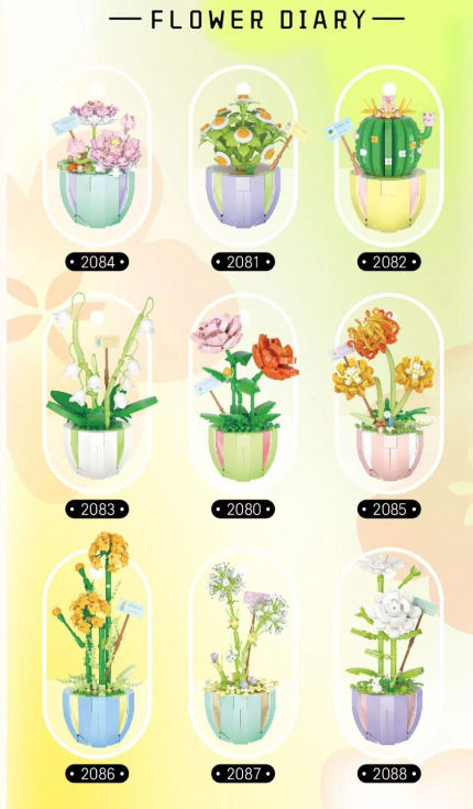 Flower Diary - Nano Blocks Mini Bricks Flower Bouquet Building Sets, Artificial Flowers Kit - Image 2